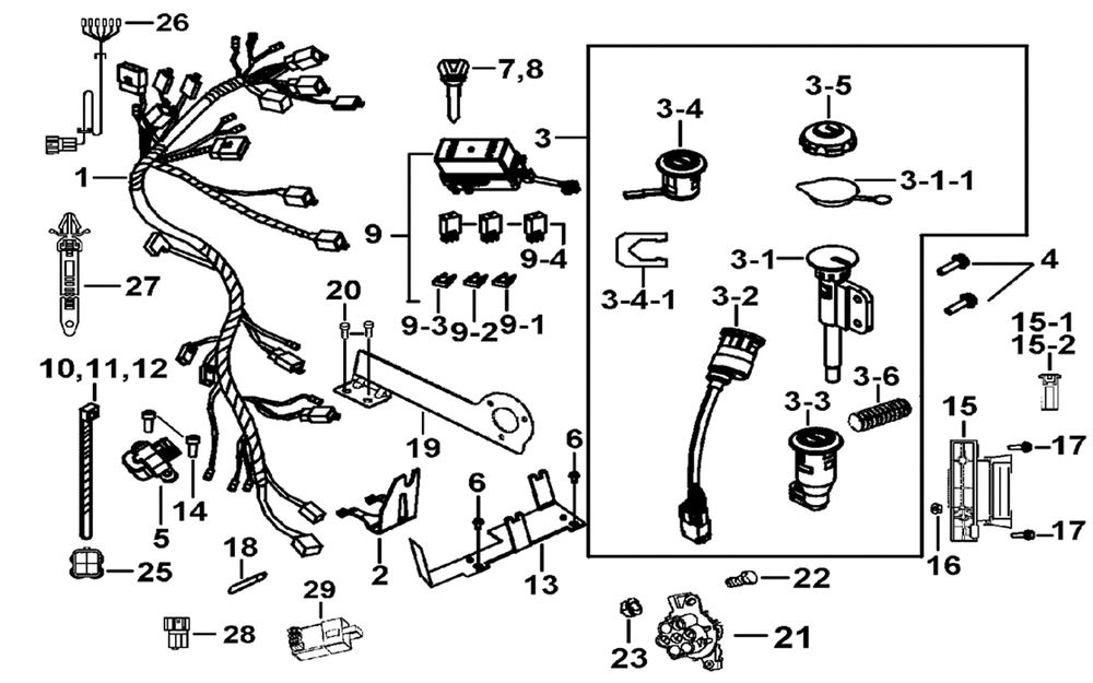 Kabelbaum, Elektrik & Schlosssatz Kabelbaum, Elektrik & Schlosssatz