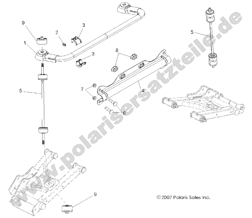 SUSPENSION, STABILIZER BAR, REAR SUSPENSION, STABILIZER BAR, REAR