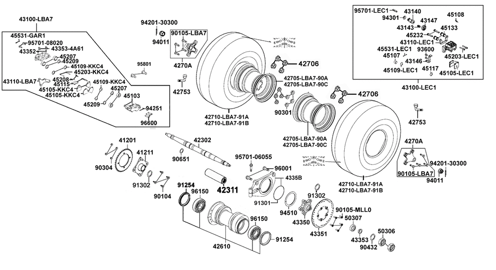 Räder hinten, Antrieb mit Bremse Räder hinten, Antrieb mit Bremse