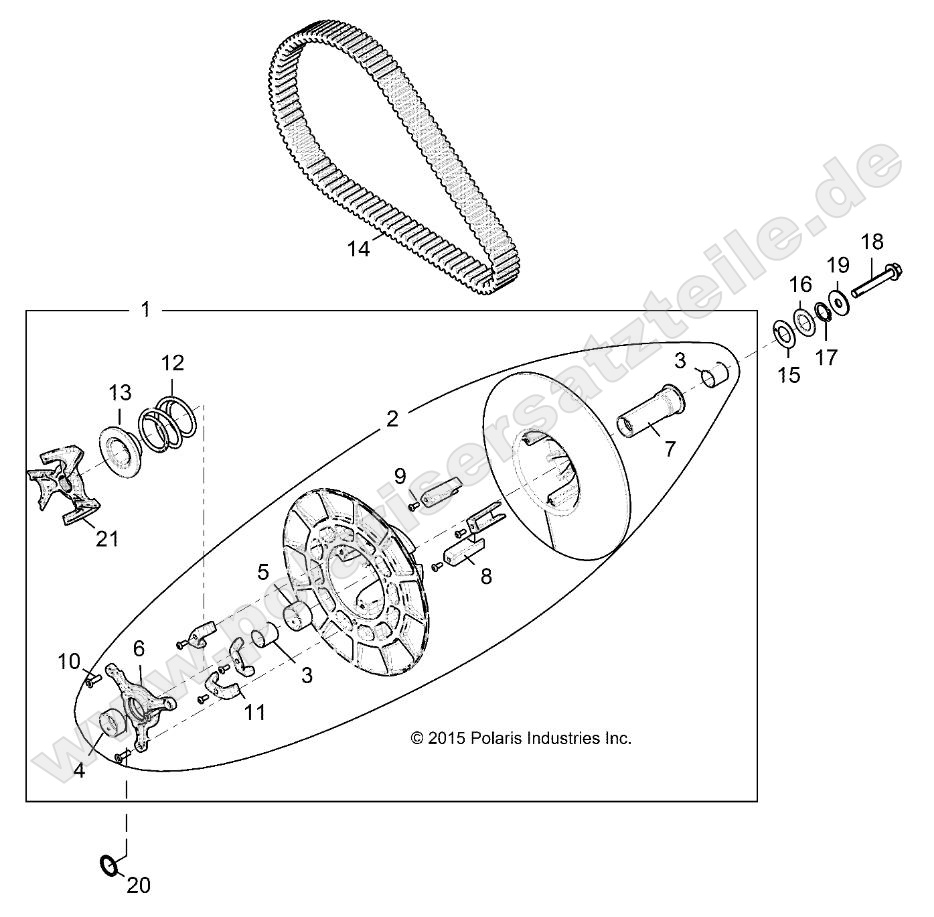 DRIVE TRAIN, SECONDARY CLUTCH DRIVE TRAIN, SECONDARY CLUTCH