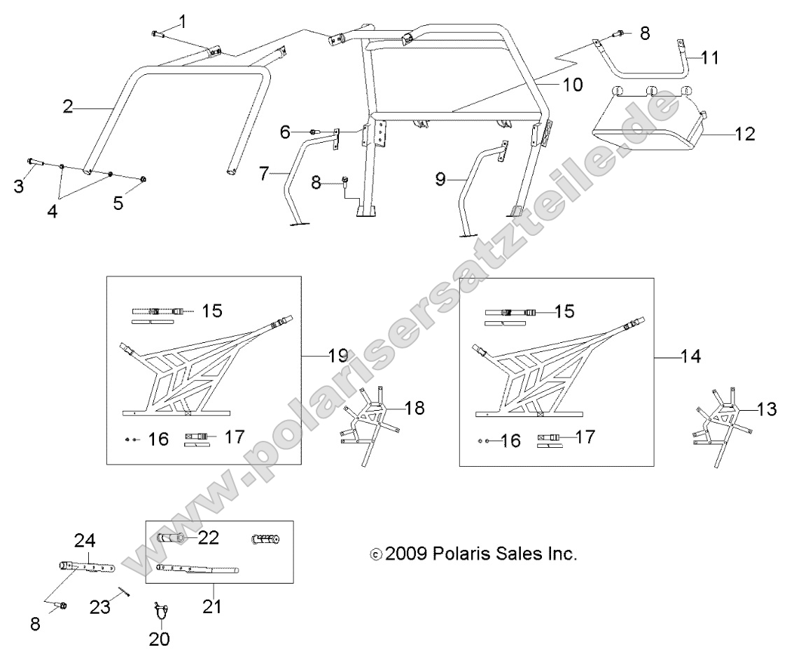 Chassis, Cab Frame and Side Nets Chassis, Cab Frame and Side Nets