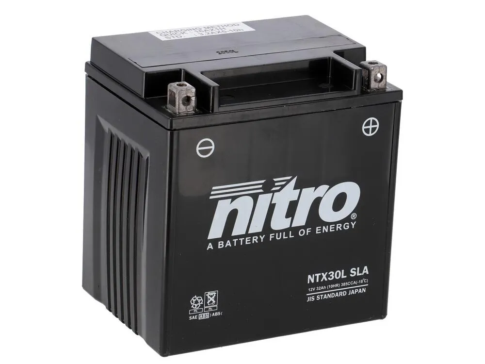 NTX30L-SLA Nitro NTX30L SLA GEL AGM Batterie 12V 32AH - Einbaufertig (YTX30L-BS YB30L-B)