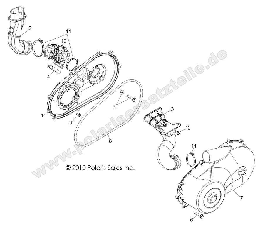 DRIVE TRAIN, CLUTCH COVER and DUCTING