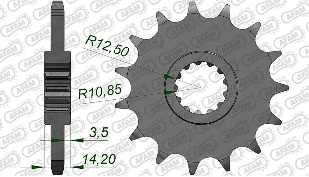 Afam_Ritzel_Vorne_24602 AFAM Kettensatz Stahl 525 XRR 15x39 - Kawasaki ZR 750 Zephyr 1995-98