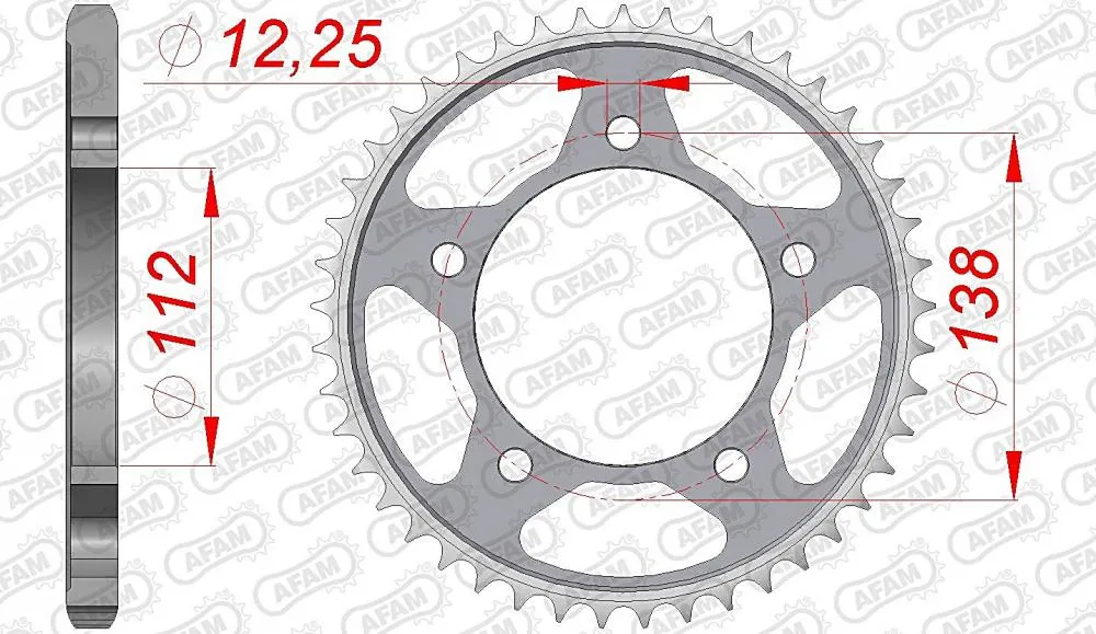 afam_kettenrad_hinten_10613 AFAM Kettensatz Stahl 525 XSR2-G 16x42 - Honda CBR 900 RR 1996-1999