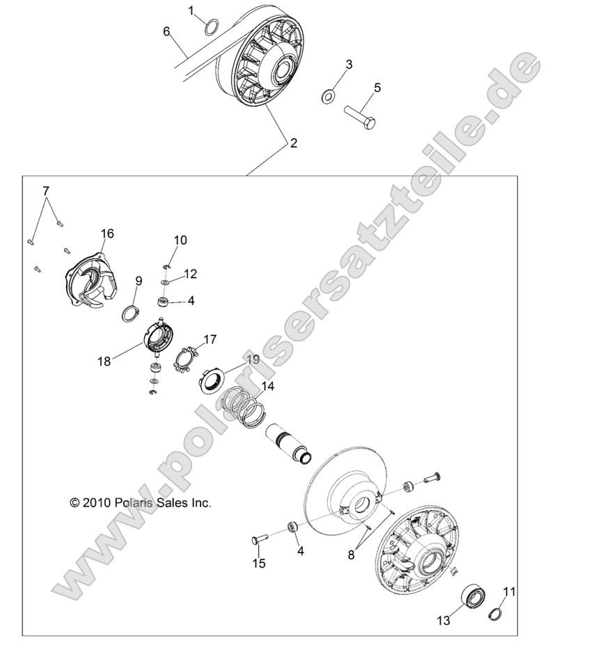 DRIVE TRAIN, SECONDARY CLUTCH DRIVE TRAIN, SECONDARY CLUTCH