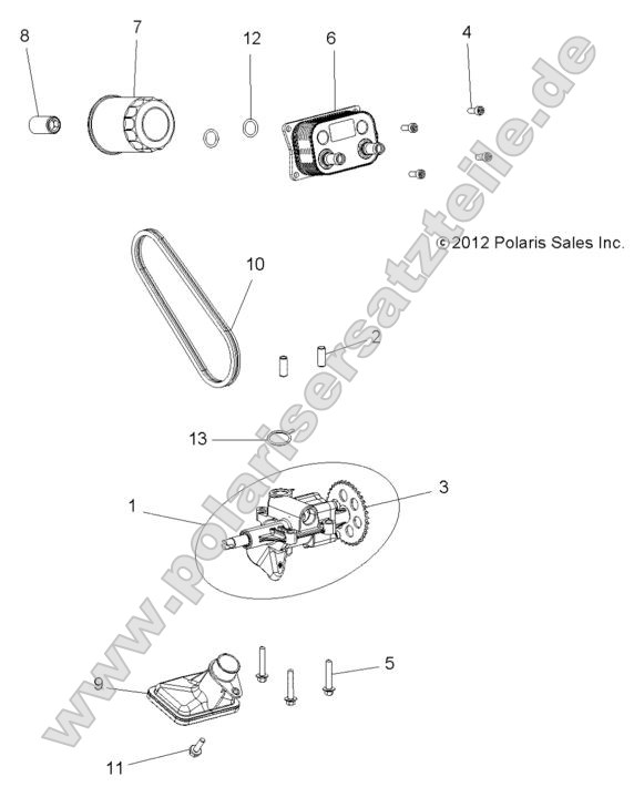 Engine, Oil Pump and Oil Cooler