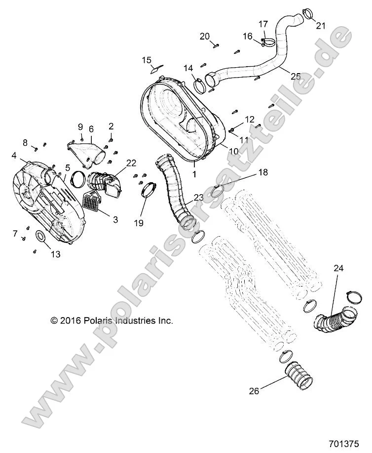 Drive Train, Clutch Cover and Ducting