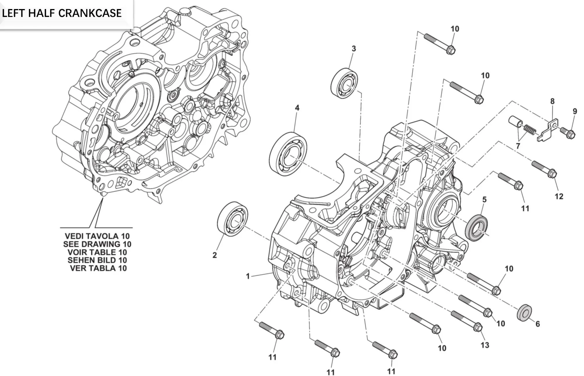 Motorgehäuse links Motorgehäuse links